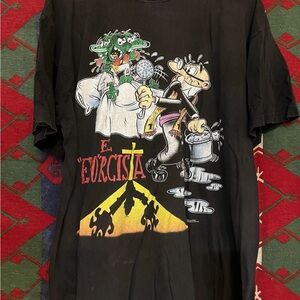 Vintage horror, movie, cartoon promo the exorcist T-Shirt Rare